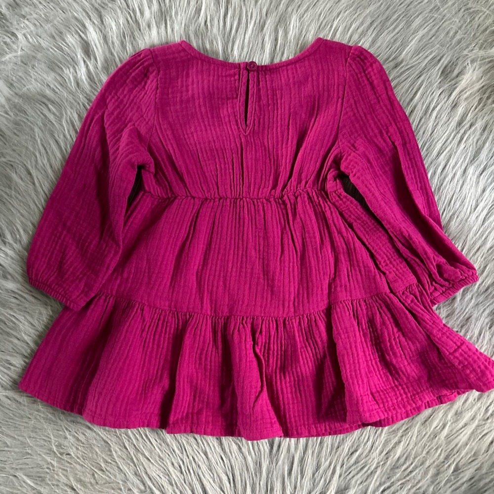 Wonder Nation Pink Woven Dress Baby Girls Size 12 Months NEW - Picture 5 of 6
